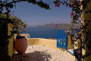 Breathtaking view of the crater in Santorini